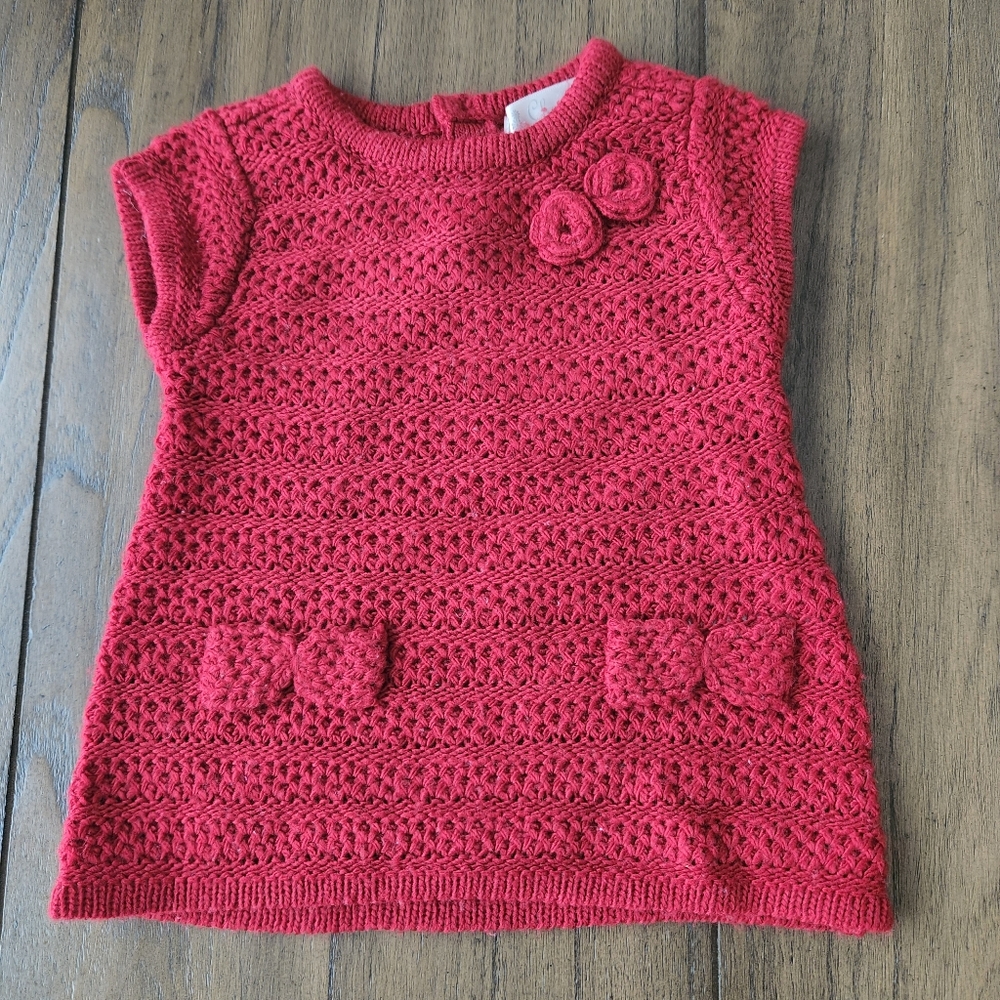 Baby girl red sweater dress